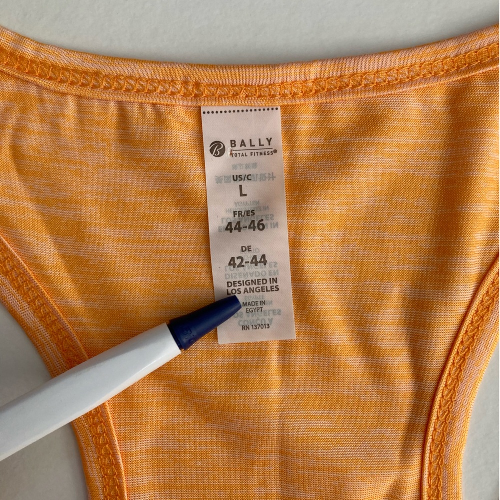 BALLY | NWT Women’s Total Fitness Heathered Cantaloupe Color Racerback Tank - Picture 5 of 7